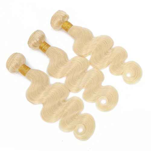 613 Body Wave 3 Bundles Human Hair 22 24 26 Inch, 100% Unprocessed 10A Brazilian Human Hair Bundles, Double Weft Body Wave Bundles, 613 Color Wet and Wavy Hair Extensions