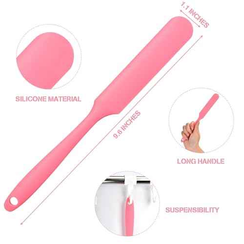 6Pcs silicone wax applicator Non-stick Waxing Applicator Hair Removal Sticks Applicator Spatula Reusable Hard Wax Scraper for Home Salon Body Use (Pink)