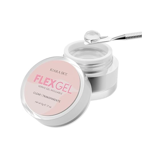 Kiara Sky Flex Gel - Clear Nail Art Gel for Molding, Sculpting and Glam Nail Decorations - 5g