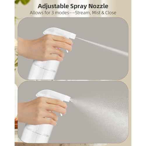2 Pack Glass Spray Bottles 8 oz, Empty Refillable Containers with Silicone Sleeve Protection, Glass Spray Bottles for Cleaning Solutions, Hair and Plants with Adjustable Nozzles Blue&Grey