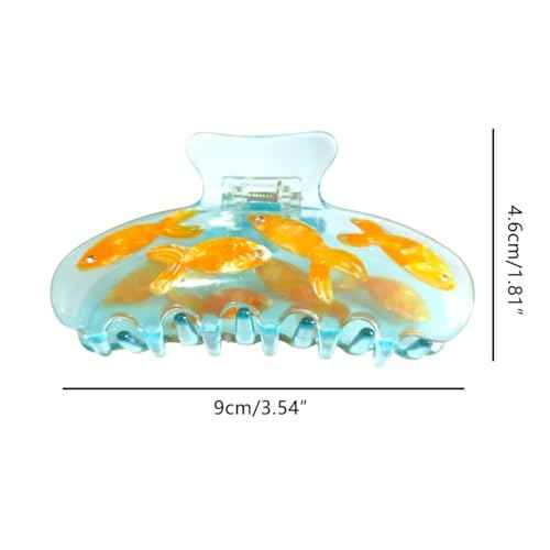 Novelty Fishbowl Hair Clip,Acetate Claw Clips,Big Hair Clips for Women,Funny Hair Clips for Girl