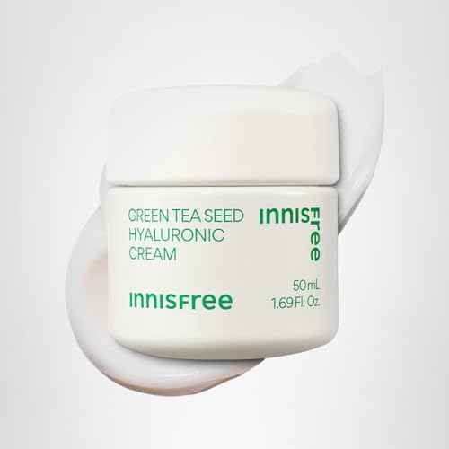 innisfree Green Tea Seed Hyaluronic Acid Cream With Barrier Boosting Complex and Ceramide, Korean Hydrating Face Moisturizer and Balancing Cream