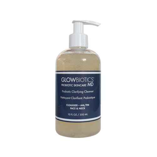 Glowbiotics Probiotic Clarifying Cleanser 10 oz ? Gentle Foaming Face & Body Wash with 2% Salicylic Acid & Niacinamide, Clears Pores & Excess Oil