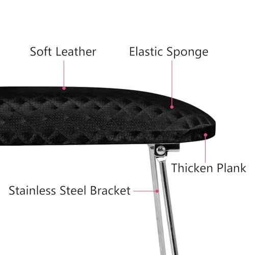 krofaue Nail Arm Rest Cushion, Professional Hand Rest for Nails Tech Black, Microfiber Leather Nail Rest Stand for Acrylic Nails Folding Hand Holder for Nails Pedicure Salon Home Use
