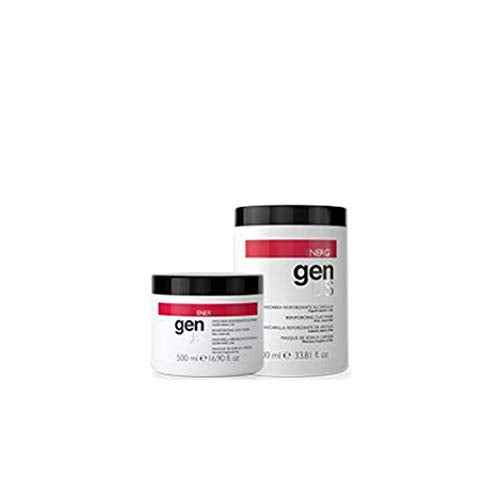 Genus Reinforcing Clay Mask - Hair Mask, Red Clay with Iron and Copper for Fine, Weak Hair - Purifies Scalp, Strengthens, Softens and Detangles, Adds Hydration and Shine - 1000ml