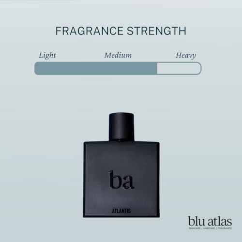 Blu Atlas Atlantis Eau De Parfum for Men- Long-lasting Citrus and Aquatic Cologne With Bergamot, Lavender and Musk, Clean Ingredients, 100 ml Masculine Fragrance Inspired by Bali