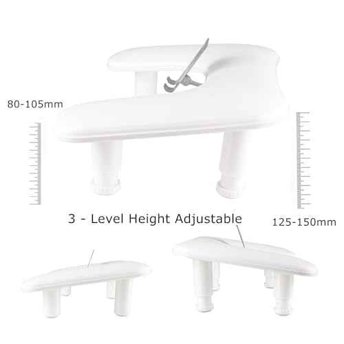 Manicure Arm Rest with Rotating Phone Holder for Nails Tech, U - Shaped Adjustable Nail Hand Rest Stand PU Leather (White)