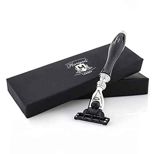 3 Edge Shaving Razor With Black Coated Handle Beard and Mustache Safety Razor For Men and Women