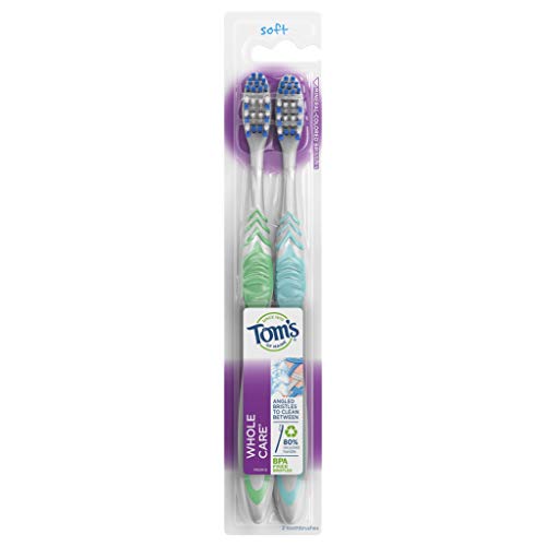 Tom's of Maine Whole Care Toothbrush, Soft, 2 Count(Pack of 1)