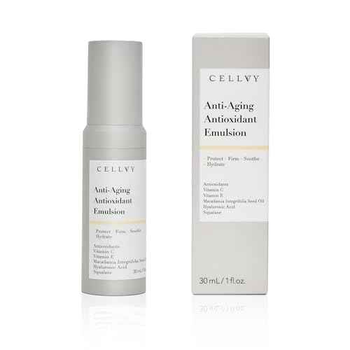 Anti-Aging Antioxidant Emulsion with Hyaluronic Acid, Vitamin C & E, Korean Taiwanese Skincare, Firming & Hydrating Face Lotion, Smooths Fine Lines & Wrinkles and Boosts Collagen Production