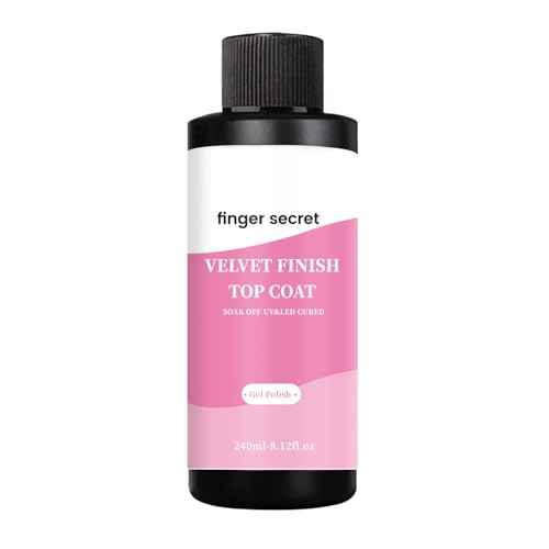 240ml/8.12floz Velvet Finish Matte Top Coat for Gel Nail Polish,Fashion Matte Nail Polish,Nail Supplies for DIY in Salon or Home Use.