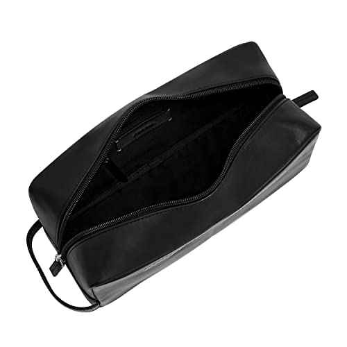 Fossil Leather Travel Toiletry Bag Shave Dopp Kit , Black (Model: MLG0779001)