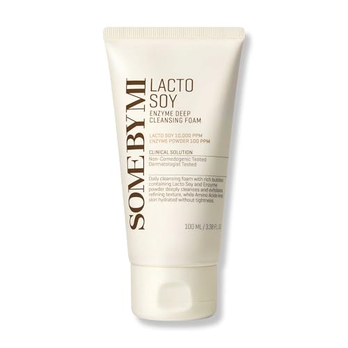 SOME BY MI Lacto Soy Enzyme Deep Cleanser ? 3.4oz, 100ml ? Korean Vegan Face Wash with Papain & Soy Enzymes for Pore & Dead Skin Care ? With Hyaluronic Acid for Soothing & Hydration ? Korean Skin Care