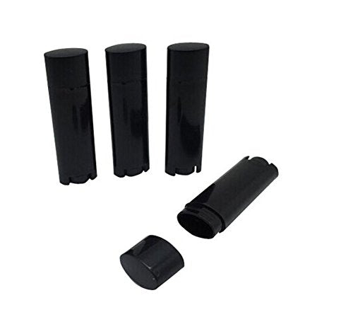 TOPWEL 4.5g Black Empty Plastic Oval Lip Balm Tubes (30PCS)