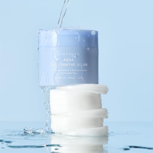 S.NATURE AQUA OASIS PANTHE-ALLAN CALMING PAD 60 Pads, 190ml | Exfoliating, Pore Care, Cooling, Soothing, Hydrating | 6.42Fl Oz