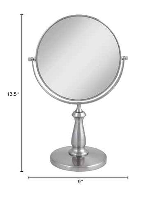 Zadro 9" W x 13" H Round Non-Lighted Makeup Mirror 8X 1X Magnifying Makeup Mirrors Rotating Head Makeup Mirror for Desk