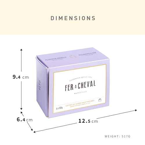 Fer ? Cheval Gentle Perfumed Soaps Gift Set, 4x125g/4.41oz - Marseille Vegetable Soap with Shea Butter and Softening Oils