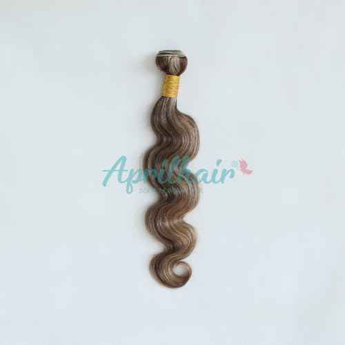 8A Machine Double Weft Raw Brazilian Virgin Human Hair Extensions Highlight P4/27 Brown Honey Blonde Body Wave 3 Bundles 16" 18" 20"