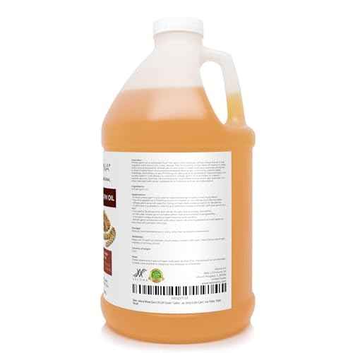 velona Wheat Germ Oil USP Grade 1 Gallon / 128 Fl Oz | 100% Pure and Natural Carrier Oil | Unrefined, Cold Pressed | Cooking, Face, Hair, Body & Skin Care | Use Today - Enjoy Result