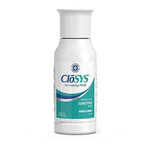 CloSYS Sensitive Mouthwash, Pack of 48 Pefect for Dental Offices, Gentle Mint, Alcohol Free, Dye Free, pH Balanced, Helps Soothe Mouth Sensitivity, Fights Bad Breath, 3.4oz Mouth Rinse TSA Approved