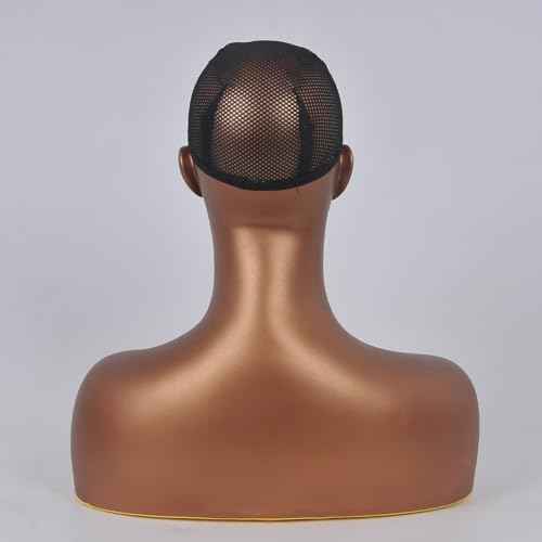 Mannequins Realistic Female Mannequin Head with Shoulder Display Manikin Head Bust for Wigs,Makeup,Beauty Accessories