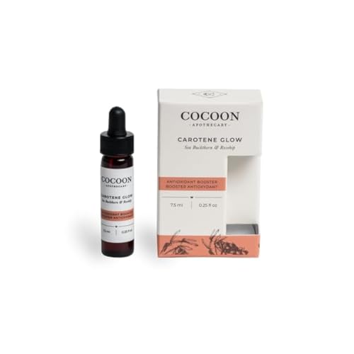 0.25 fl oz Carotene Glow Antioxidant Booster, Ecocert Cosmos Natural | Antioxidant Booster For mature, dull, dry, or dehydrated skin | Rosehip, Sea Buckthorn, Pomegranate & Frankincense CO2
