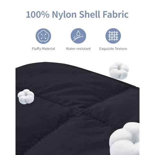 Narwey Puffy Makeup Bag for Travel Women Girl, Quilted Makeup Bag Cosmetic Bag, Cute Puffer Make Up Organizer Bags, Travel Toiletry Bag Toiletries (Black)