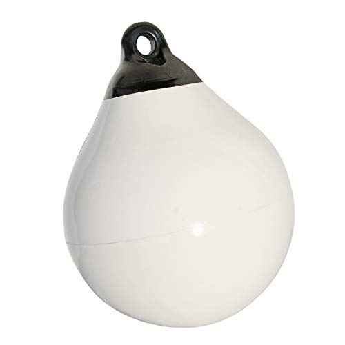 Taylor Made Tuff End Buoy, White (9") ? Flexible, Strong, Marine-Grade Vinyl Buoy for 25-40 Foot Boats ? Easy-to-use, Trivalve¢â Inflates with Standard Ball Pump ? 2020108079