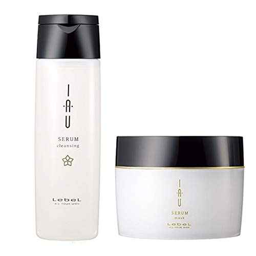 Lebel IAU Serum Cleansing Hair Shampoo 200ml & Lebel IAU Serum Hair Mask 170g Set (Green Tea Set)