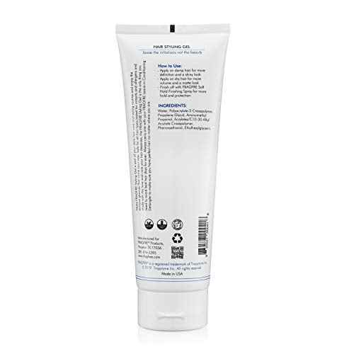 Hair Styling Gel 8 oz (2-Pack Gift Set) Medium Hold - Fragrance Free Hypoallergenic - Irritation Free Styling Gel for Sensitive Skin - for Men Women Children - Gluten Free Vegan Cruelty Free
