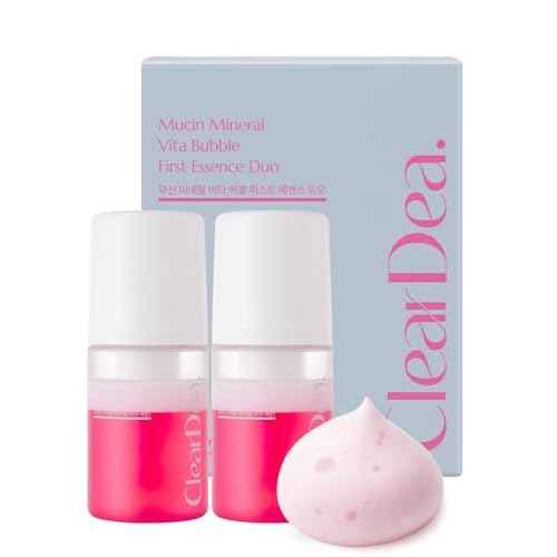 Mucin Mineral Vita Bubble First Essence Duo with Micro-Bubble Formula and 2-in-1 Toner Serum, Korean Beauty for Glass Skincare, 60 ml x 2 ? Hydrating Firming Cream, Best Glow Up Essentials