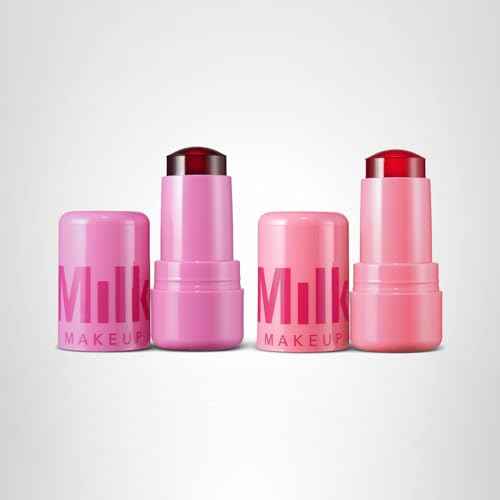 Milk Makeup Cooling Water Jelly Tint – Sheer Lip + Cheek Stain with Vegan Collagen, Seawater + Aloe – Hydrating, Long-Lasting, Buildable Lip Tint + Blush – 2-Pack – Burst + Chill, 0.17 oz