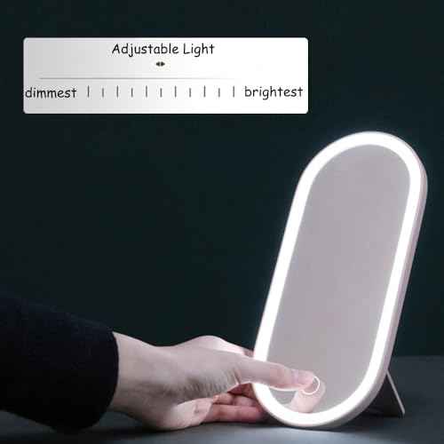 Travel Makeup Box with LED Lighted Mirror, Multi-purpose Cosmetics Box Carrying Case Women's Dat Gift, White, Travel Size (Instruction included)