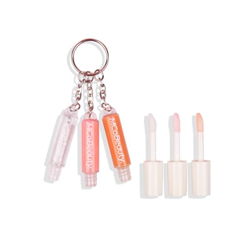 MCoBeauty - Lip Gloss Trio - 3-in-1 Gloss Keyring with Three Shades for On-the-Go Hydration & Shine - Vegan, Cruelty-Free Lip Makeup - Stocking Stuffers for Teen Girls and Women, Christmas Gifts