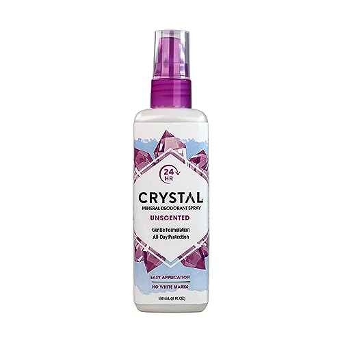 CRYSTAL Mineral Deodorant Spray- Unscented Body Deodorant With 24-Hour Odor Protection, Aluminium Chloride & Paraben Free, 4 FL OZ, Pack of 6