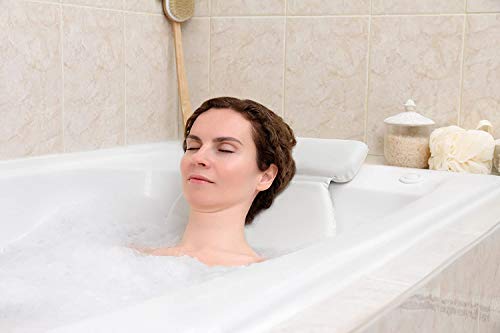 Epica Bath Pillow | Luxury Bathroom Accessories for Women & Men, Bathtub Decor, Bath Essentials | Non-Slip Waterproof Pillow with Strong Suction Cups, Hot Tub Neck Support, Bathtub Spa Pillow, Oval