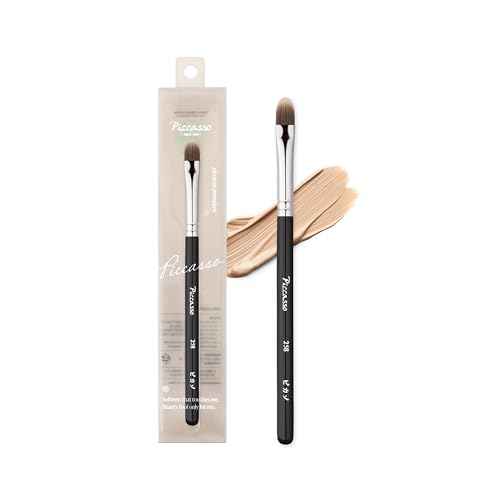 Piccasso 258 Concealer Brush ? Angled Face Makeup Brush for Under Eye Concealer, Nose Contour, and Liquid Blush, Korean Synthetic Makeup Brush for Precise Coverage and Blending