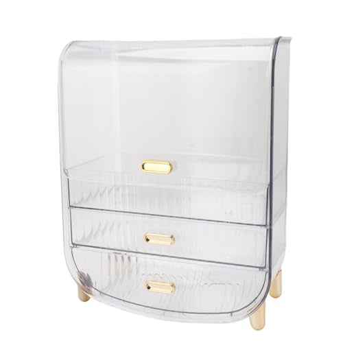 Eujgoov Makeup Storage Organizer with Drawers & Lid, Cosmetic Case for Countertop Bathroom ? Ideal Gift for Women