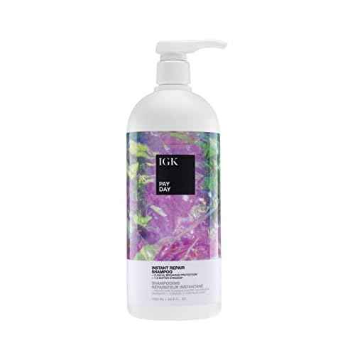 IGK PAY DAY Instant Repair Shampoo Liter | Bond-Building + Damage Repair | Vegan + Cruelty Free | 33.8 Oz
