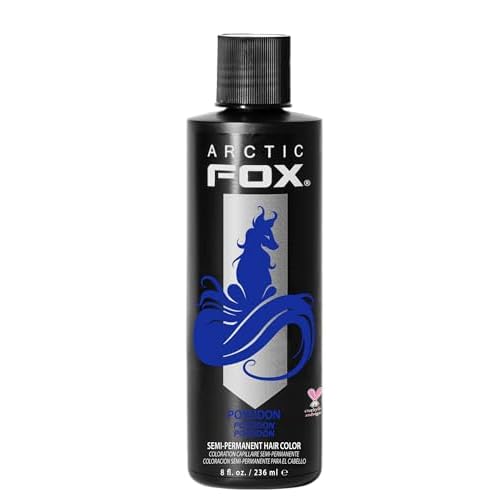 Arctic Fox Semi-Permanent Hair Dye, Vegan & Cruelty-Free, Vibrant Blue Color, Conditioning Formula, Long Lasting, Ammonia-Free, For All Hair Types, 8 Fl Oz, Poseidon