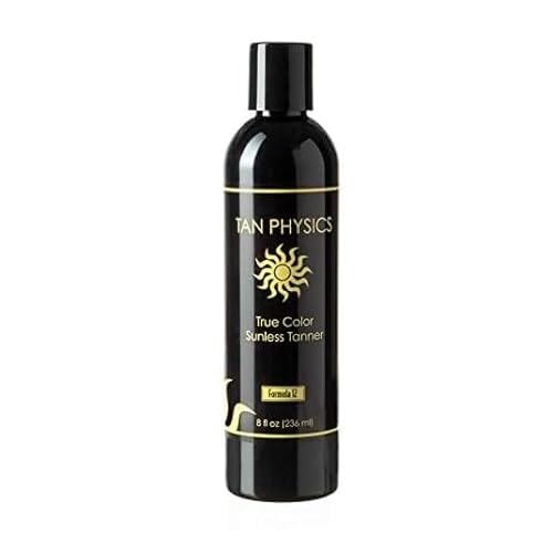 Tan Physics Sunless Tanner 8oz with Extender & Makeup Bag ? Self Tanning Lotion ? Instant Tanning Lotion for Face & Body ? Natural Self Tanner for a Streak-Free, Long-Lasting Glow