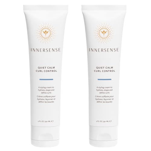 INNERSENSE Organic Beauty - Natural Quiet Calm Curl Control | Smoothing, Hydrating, Light Hold | Non-Toxic, Cruelty-Free, Clean Haircare (2 Pack - 2 fl oz | 59.1 mL each)