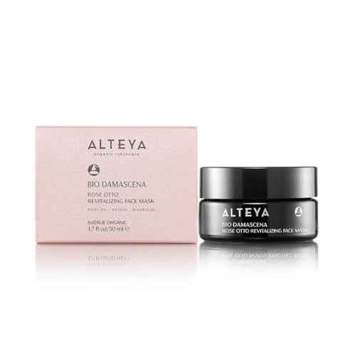 Alteya Organics Bio Damascena Revitalizing Face Mask with Bulgarian Rose Essential Oil (Rose Otto), Ectoin and Bisabolol - Certified Organic - 1.7 Fl Oz/50mL