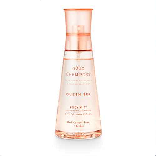 Good Chemistry Queen Bee Body Mist 5 fl oz - Light, Fruity, Floral Spray with Black Currant, Peony, & Amber - Bold, Clean & Vegan