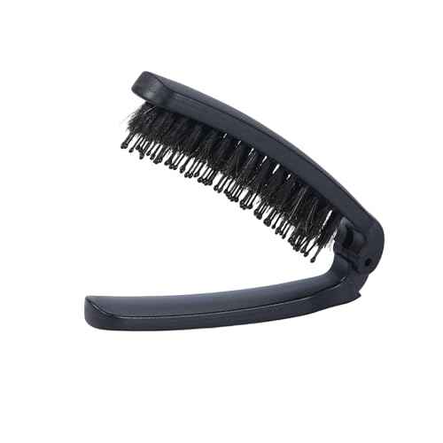 PERFEHAIR Travel Folding Boar Bristle Hair Brush, Mini Compact Portable Pocket Purse Brush for Thin Fine Short Hair, Small Foldable Travel Size Hairbrush for Men & Women Wet Dry Hair
