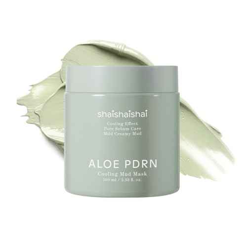 shaishaishai ALOE PDRN Cooling Mud Face Mask, Vegan Collagen Cream Clay Mask with Kaolin & Bentonite, Hydrating & Pore Care, Instant Cooling, Korean Skincare, 3.38 Fl Oz