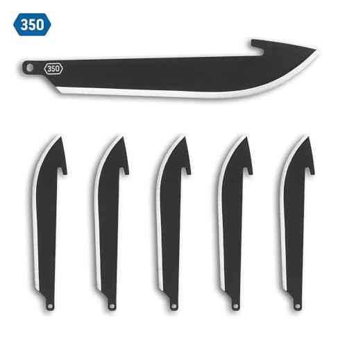 OUTDOOR EDGE RazorSafe 3.5" Black Drop-Point Replacebale Blades-Includes 6 Black EDC Blades for Hunting-Compatible with 3.5" RazorSafe Pocket Knives