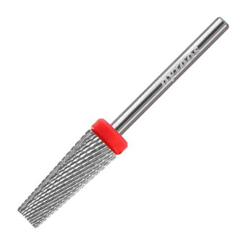 5 in 1 Nail Drill Bits, 6 * 16mm Flat Top Tapered Professional Tungsten Carbide Bit for Gel Polish & Base Removal, Electric File Manicure Drills Accessories Tool,F