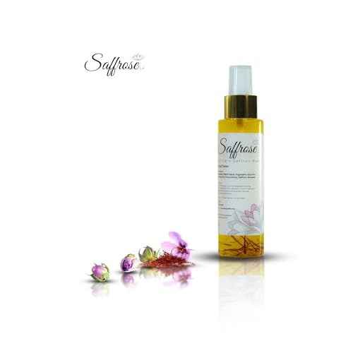 Handmade Saffron Skincare Gift Set, 5pc including Saffron Soap, Bamboo Soap Dish, Saffron Scrub, Saffron & Rose Facial Toner, Facial Oil, & Gua Sha