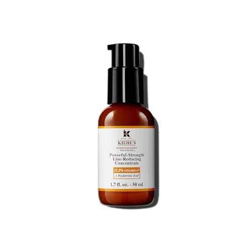 Kiehl's Powerful-Strength 12.5% Vitamin C Serum, Line-Reducing Concentrate for Face, Boosts Radiance & Firmness, Smooths & Plumps Skin, with Hyaluronic Acid, Dermatologist-Tested, Paraben-free
